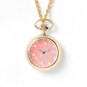 Juicy Pink Tiny Floral Print Patroon Horloge
