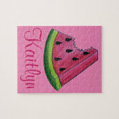 Juicy Pink Watermeloen Melon Slice Kind Legpuzzel (Horizontaal)