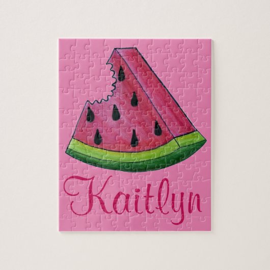 Juicy Pink Watermeloen Melon Slice Kind Legpuzzel (Verticaal)