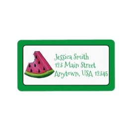 Juicy Pink Watermelon Fruity Fruit Slice Address Etiket