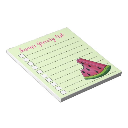 Juicy Pink Watermelon Specialized Grocery List Notitieblok (Schuin)