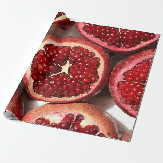 Juicy Pomegranate Fruit Cadeaupapier (Uitgerold)