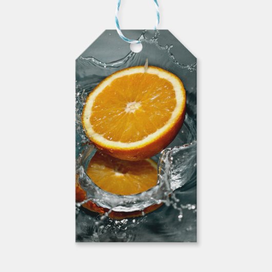 Juicy-positief sinaasappel voor vitamine stemming cadeaulabel (Voorkant)