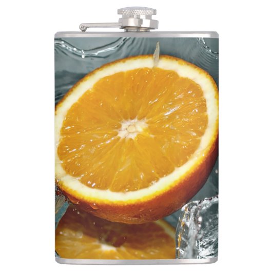 Juicy-positief sinaasappel voor vitamine stemming heupfles (Voorkant)