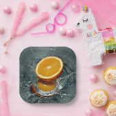 Juicy-positief sinaasappel voor vitamine stemming papieren bordje (Feest)