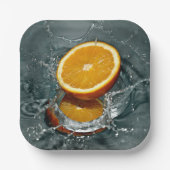 Juicy-positief sinaasappel voor vitamine stemming papieren bordje (Voorkant)