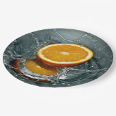 Juicy-positief sinaasappel voor vitamine stemming papieren bordje (Gekanteld)