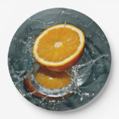 Juicy-positief sinaasappel voor vitamine stemming papieren bordje (Voorkant)