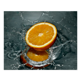 Juicy-positief sinaasappel voor vitamine stemming perfect poster