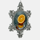 Juicy-positief sinaasappel voor vitamine stemming tin sneeuwvlok ornament (Links)