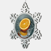 Juicy-positief sinaasappel voor vitamine stemming tin sneeuwvlok ornament (Rechts)