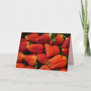 Juicy Red-aardbeien, blanco binnenin Kaart