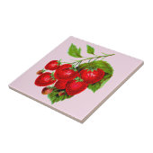 Juicy Red aardbeien Tegeltje (Zijkant)