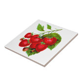 Juicy Red aardbeien Tegeltje (Zijkant)