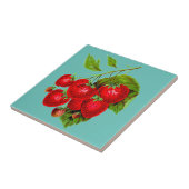 Juicy Red aardbeien Tegeltje (Zijkant)
