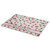 Juicy Red Cherry Pattern | Gepersonaliseerd Snijplank (Hoek)