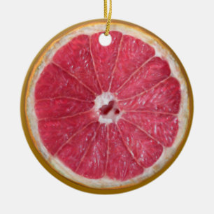 Juicy Red Grapefruit Keramisch Ornament