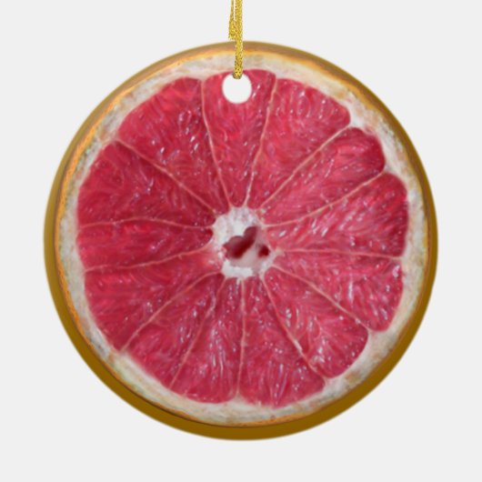 Juicy Red Grapefruit Keramisch Ornament (Achterkant)