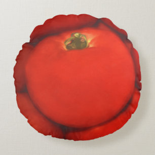 Juicy Red Homegrown Garden Tomaten Rond Kussen
