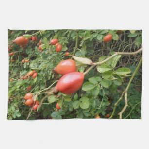 Juicy Red Rose Hips Kitchen Towel Theedoek