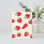 Juicy Red Strawberries Briefkaart (Beige) (Staand voorkant)