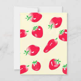 Juicy Red Strawberries Briefkaart (Beige)