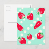 Juicy Red Strawberries Briefkaart (Mint) (Voorkant / Achterkant)