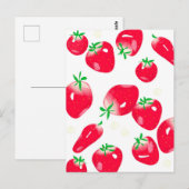 Juicy Red Strawberries Briefkaart (wit) (Voorkant / Achterkant)