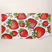 Juicy Red Strawberries Pattern Strandlaken (Voorkant)