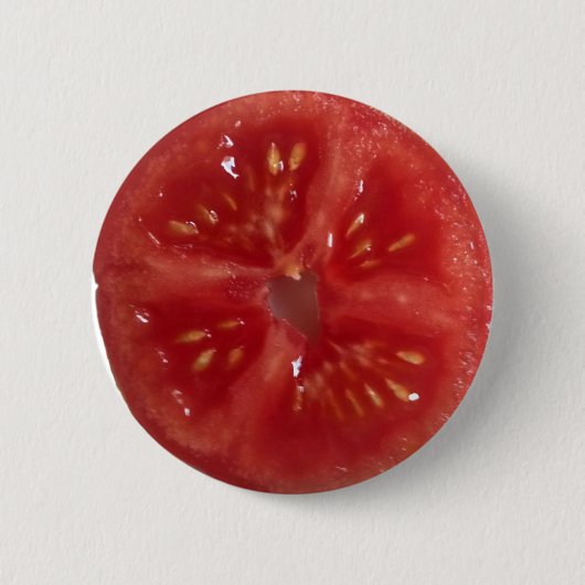 Juicy Red Tomato Ronde Button 5,7 Cm (Voorkant)