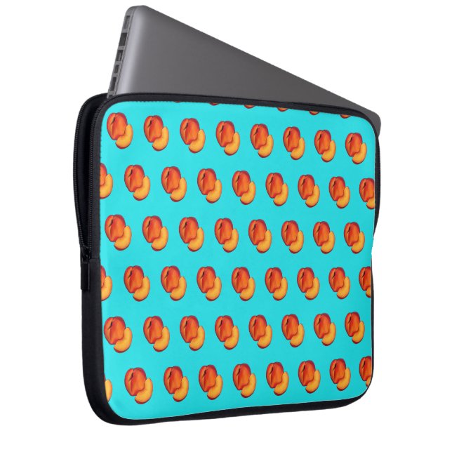 Juicy Ripe Summer Peach Georgia Peaches Fruit Laptop Sleeve (Voorkant Rechts)