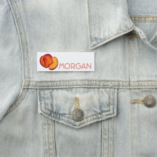 Juicy Ripe Summer Peach Georgia Peaches Fruit Naamplaatje (In situ)