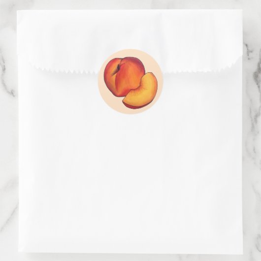 Juicy Ripe Summer Peach Georgia Peaches Fruit Ronde Sticker (Tas)