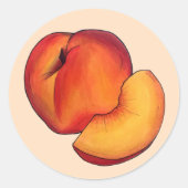 Juicy Ripe Summer Peach Georgia Peaches Fruit Ronde Sticker (Voorkant)