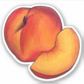 Juicy Ripe Summer Peach Georgia Peaches Fruit Sticker (Voorkant)