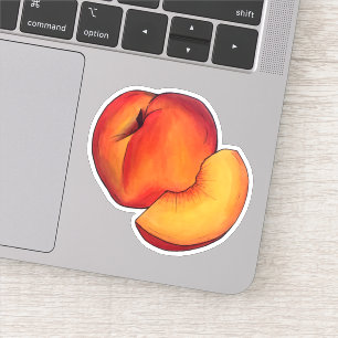 Juicy Ripe Summer Peach Georgia Peaches Fruit Sticker