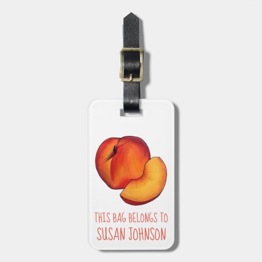 Juicy Ripe Summer Peach Peaches Stone Fruit Bagagelabel (Voorkant verticaal)
