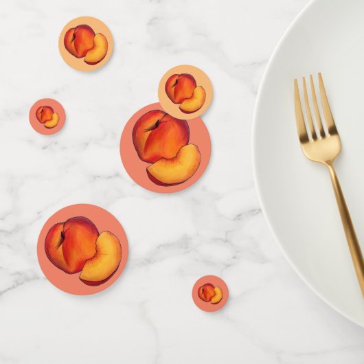 Juicy Ripe Summer Peach Peaches Stone Fruit Confetti (Groep)