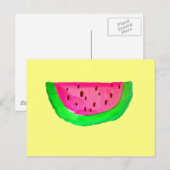 Juicy roze watermeloen briefkaart (Voorkant / Achterkant)