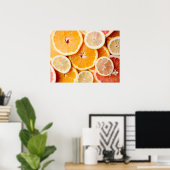 Juicy Sliced Citrus Fruits Poster (Thuiskantoor)