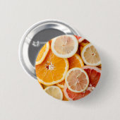 Juicy Sliced Citrus Fruits Ronde Button 5,7 Cm (Voorkant /achterkant)