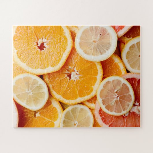 Juicy Sliced Oranje Citrus Fruits Legpuzzel (Horizontaal)