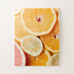 Juicy Sliced Oranje Citrus Fruits Legpuzzel