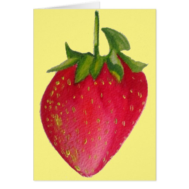 Juicy Strawberry fruit waterverf macro art (Voorkant)