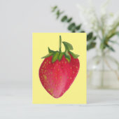 Juicy Strawberry fruit waterverf macro art Briefkaart (Staand voorkant)
