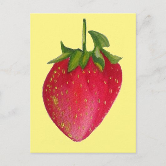 Juicy Strawberry fruit waterverf macro art Briefkaart (Voorkant)