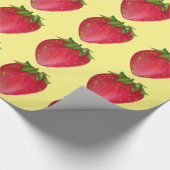 Juicy Strawberry fruit waterverf macro art Cadeaupapier (Hoek)