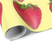 Juicy Strawberry fruit waterverf macro art Cadeaupapier (Rol Hoek)