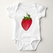 Juicy Strawberry fruit waterverf macro art Romper (Voorkant)