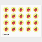 Juicy Strawberry fruit waterverf macro art Ronde Sticker (Vel)
